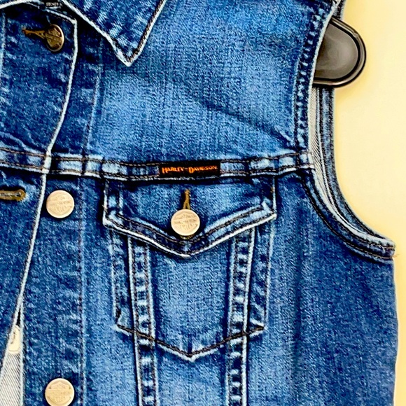 HARLEY DAVIDSON EMBROIDERED DENIM VEST - Picture 4 of 7